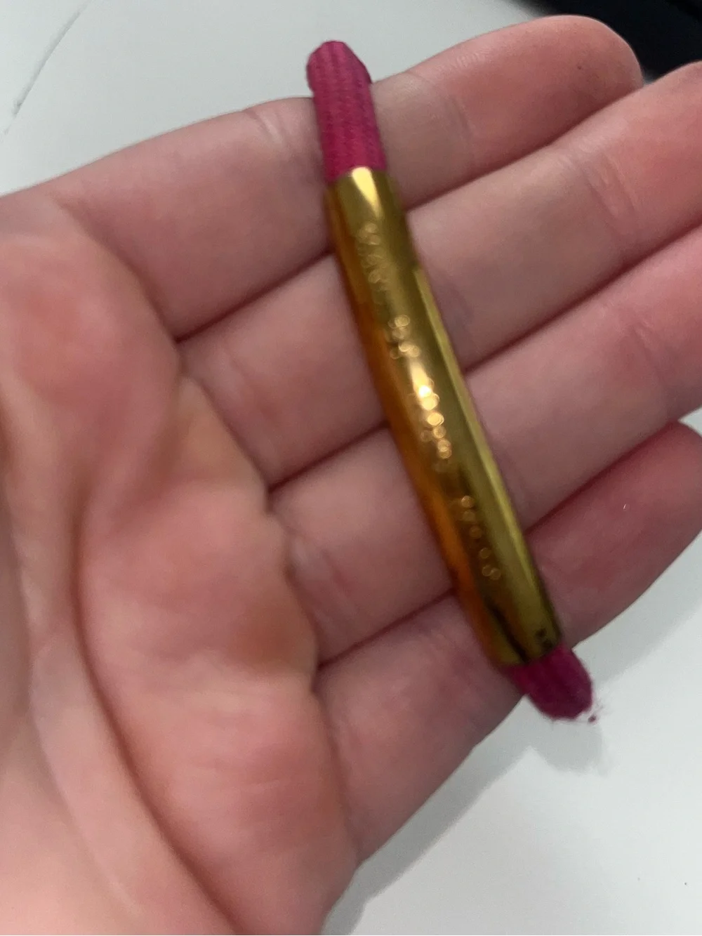 Marc By Marc Jacobs Pink Elastic Hair Tie with Gold Accent